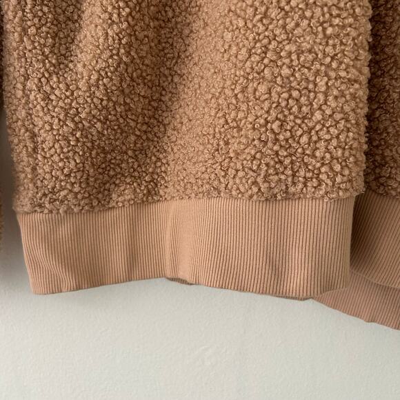 Donni Women's Mini Sherpa Henley Camel Tan Long Sleeve Shirt S Small - Picture 4 of 8